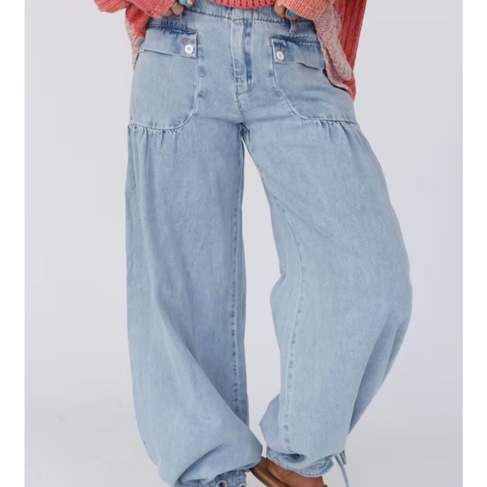 Three Bird Nest Blue Flare Wide Leg Jeans